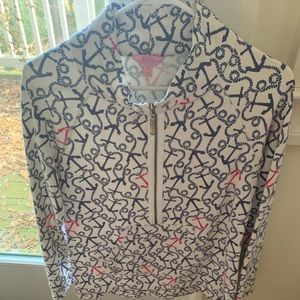 Fun and flirty half zip Lilly Pulitzer anchor pullover.